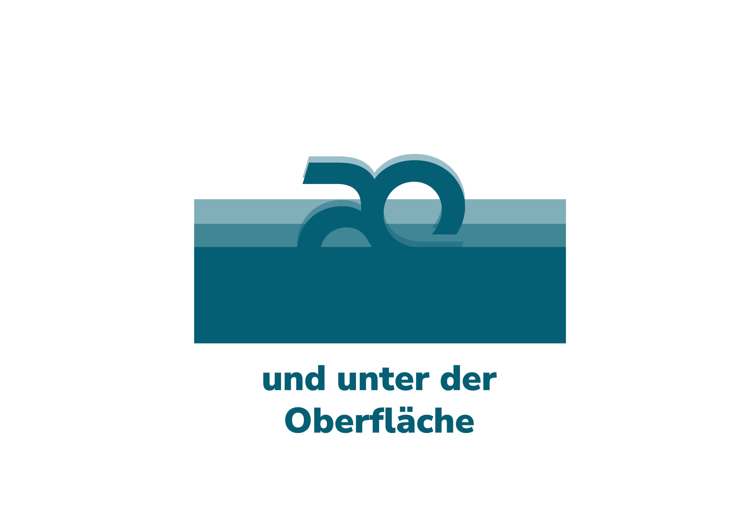 Stilisiertes blaues Logo mit übereinanderliegenden horizontalen Streifen und den Buchstaben ao darüber. Der Text darunter lautet und unter der Oberfläche auf weißem Hintergrund.